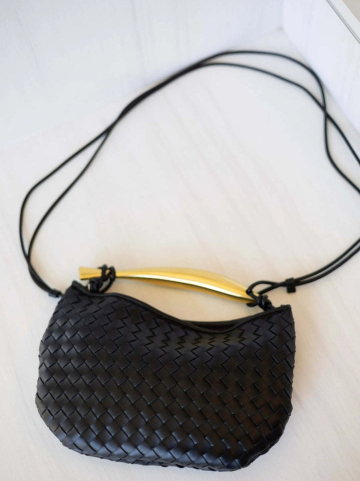 Plovdiv | Geflochtene Leder‑Handtasche mit Bügelgriff