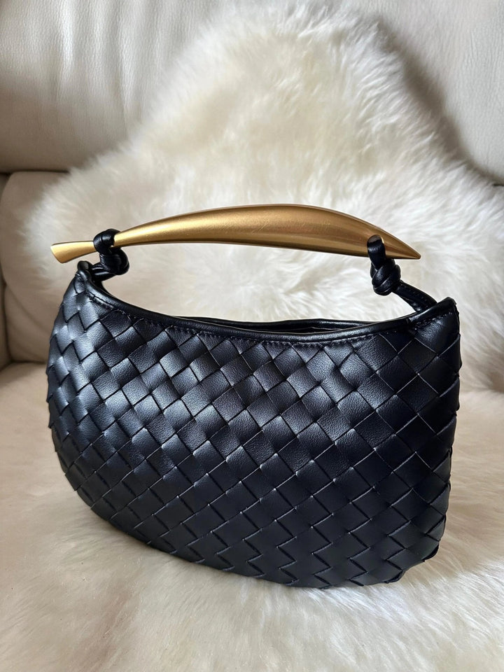 Plovdiv | Geflochtene Leder‑Handtasche mit Bügelgriff