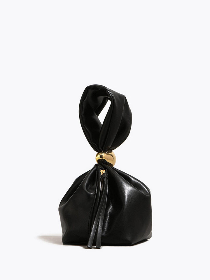 Enugu | Bordeaux Leder Knot‑Clutch