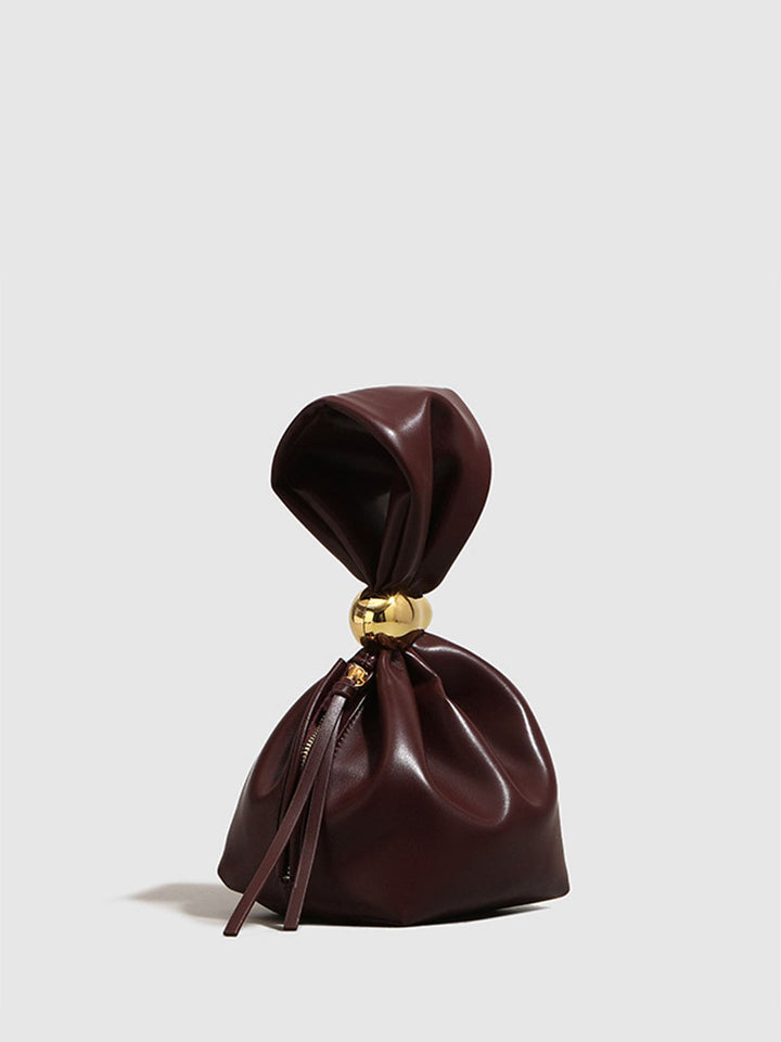 Enugu | Bordeaux Leder Knot‑Clutch