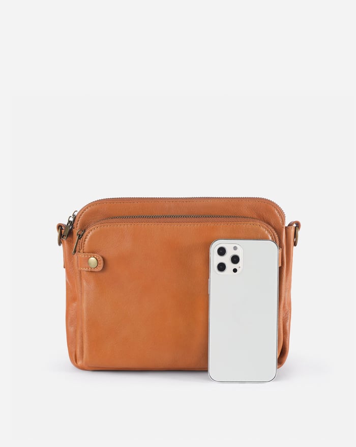 Kanchanaburi | Geräumige elegante Schultertasche Leder