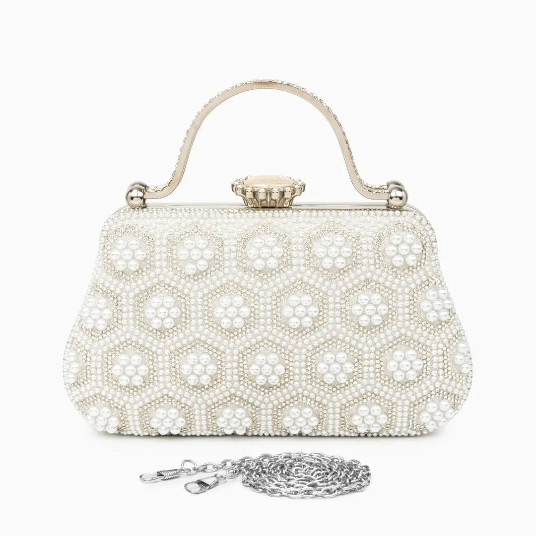Providence | Perlen‑&‑Kristall Abendhandtasche