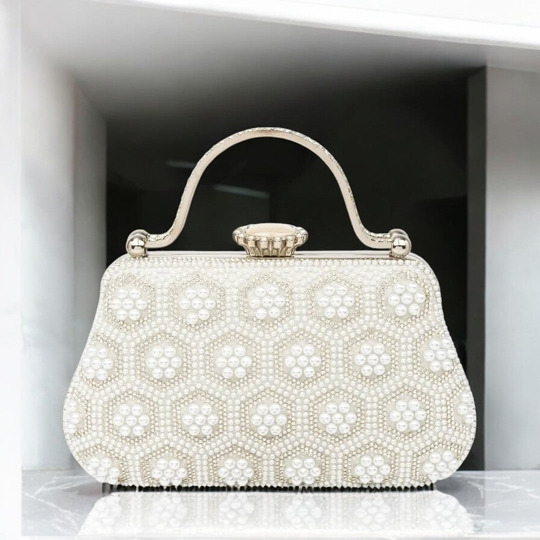 Providence | Perlen‑&‑Kristall Abendhandtasche