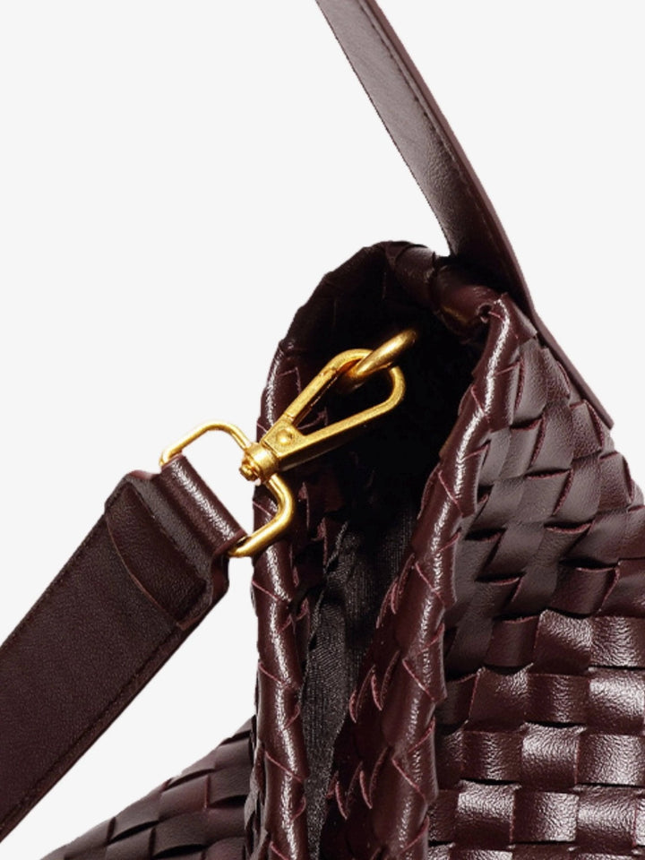 Najaf | Geflochtene Schultertasche aus Leder