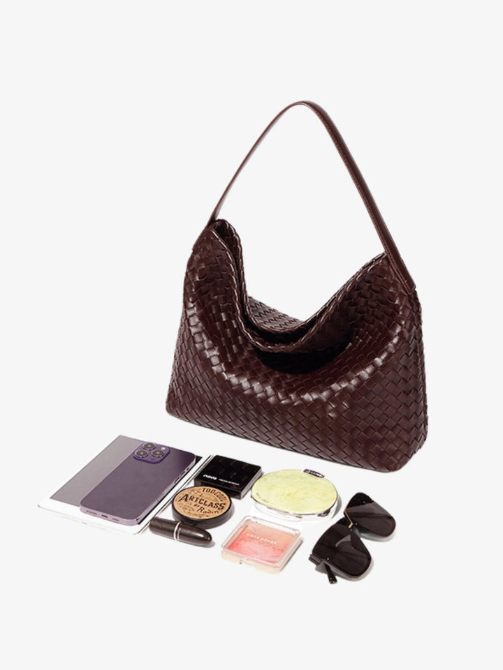 Najaf | Geflochtene Schultertasche aus Leder