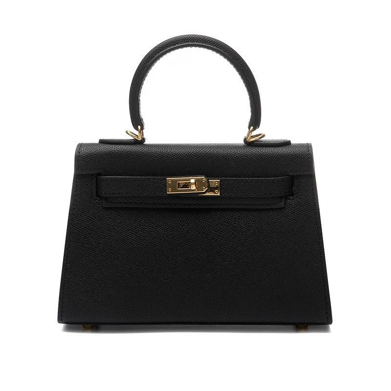 Limoges | Elegante Schwarze Leder Handtasche