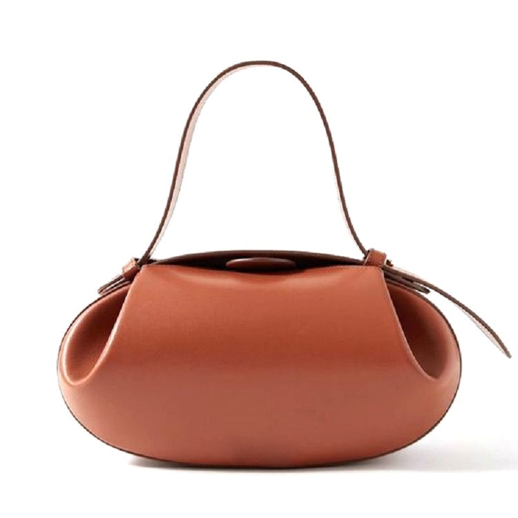 Varna | Skulpturale braune Schultertasche
