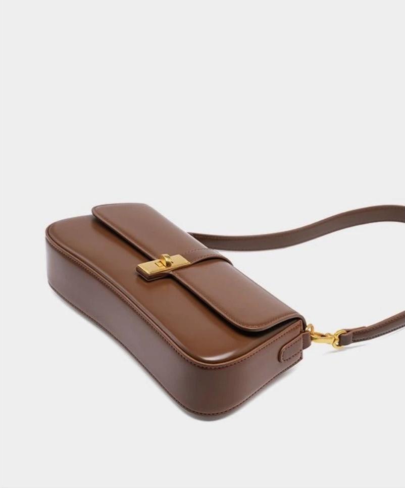 Lindi | Elegante Baguette-Ledertasche mit Schloss