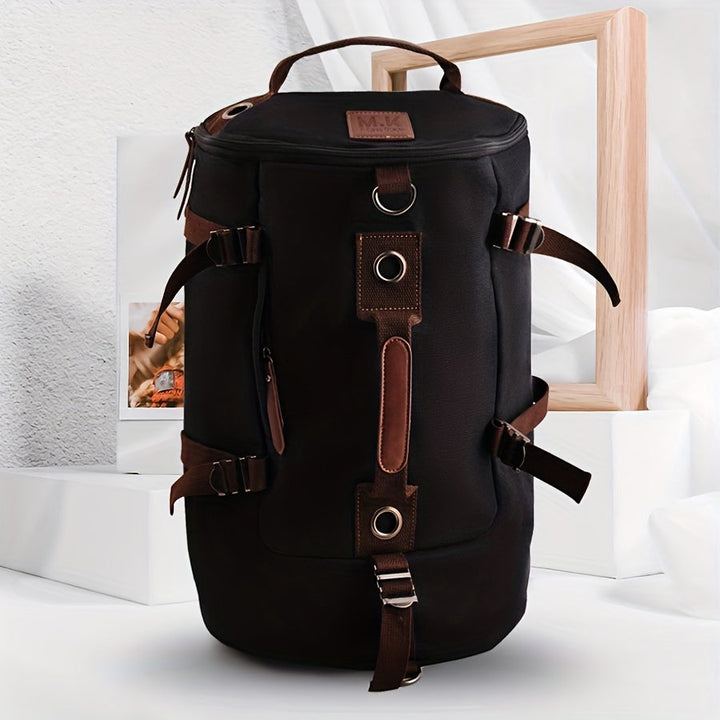Nanjing | Langlebiger Canvas-Rucksack mit Lederakzenten