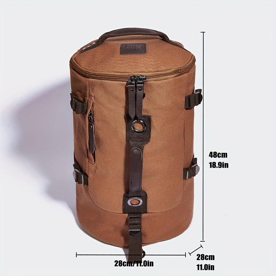 Nanjing | Langlebiger Canvas-Rucksack mit Lederakzenten