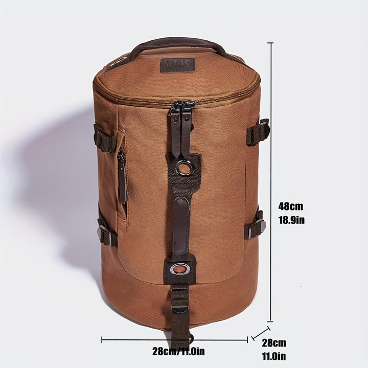 Nanjing | Langlebiger Canvas-Rucksack mit Lederakzenten