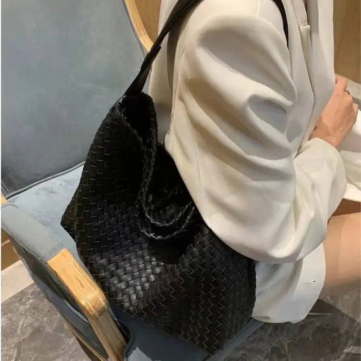 Laval | Gewebte Leder-Schultertasche