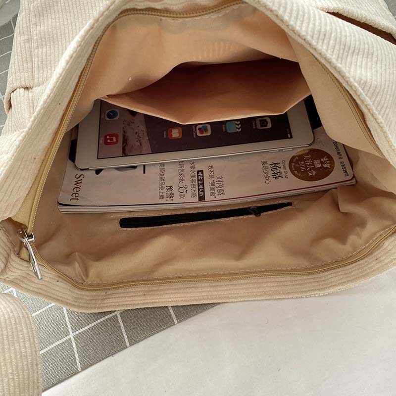 Wiesbaden | Klassische Canvas Cord Schultertasche