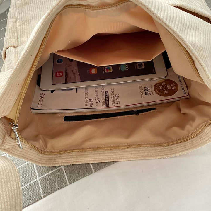 Wiesbaden | Klassische Canvas Cord Schultertasche