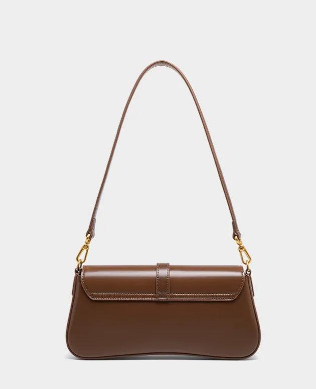 Lindi | Elegante Baguette-Ledertasche mit Schloss