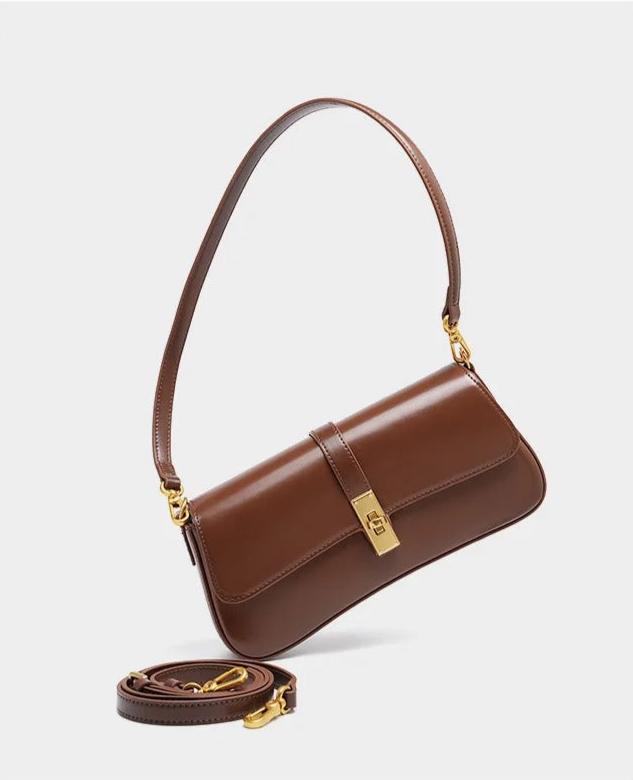 Lindi | Elegante Baguette-Ledertasche mit Schloss