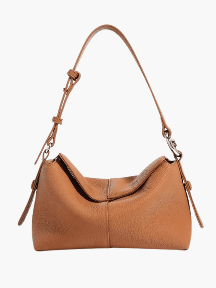 Hsinchu | Taupe Leder Schultertasche