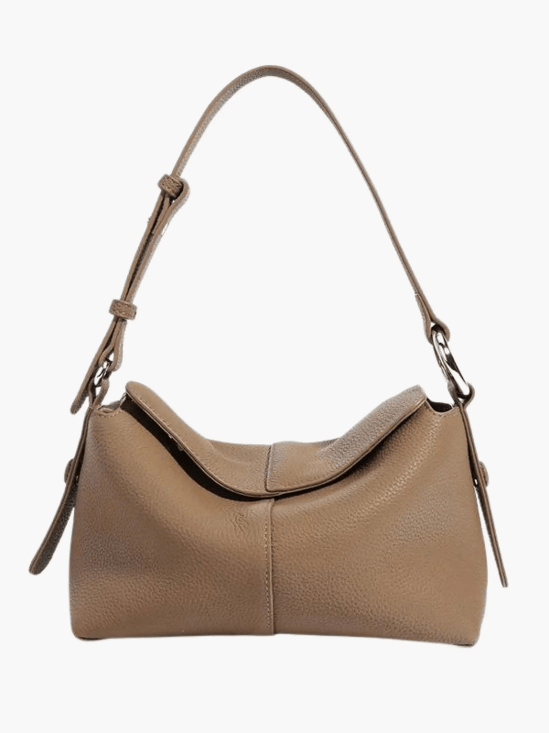 Hsinchu | Taupe Leder Schultertasche