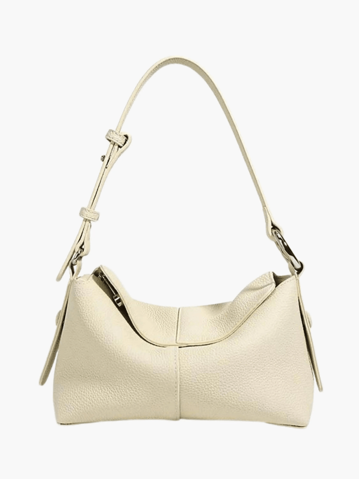 Hsinchu | Taupe Leder Schultertasche