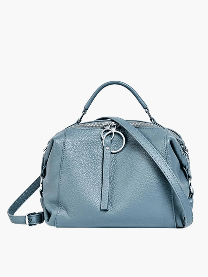 Iquique | Strukturierter Leder-Satchel Blau
