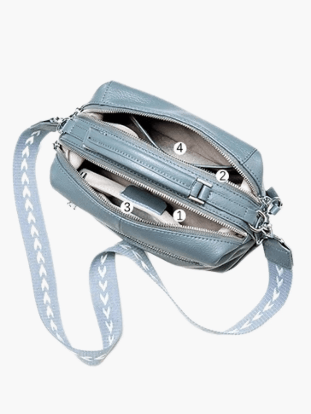 Iquique | Strukturierter Leder-Satchel Blau