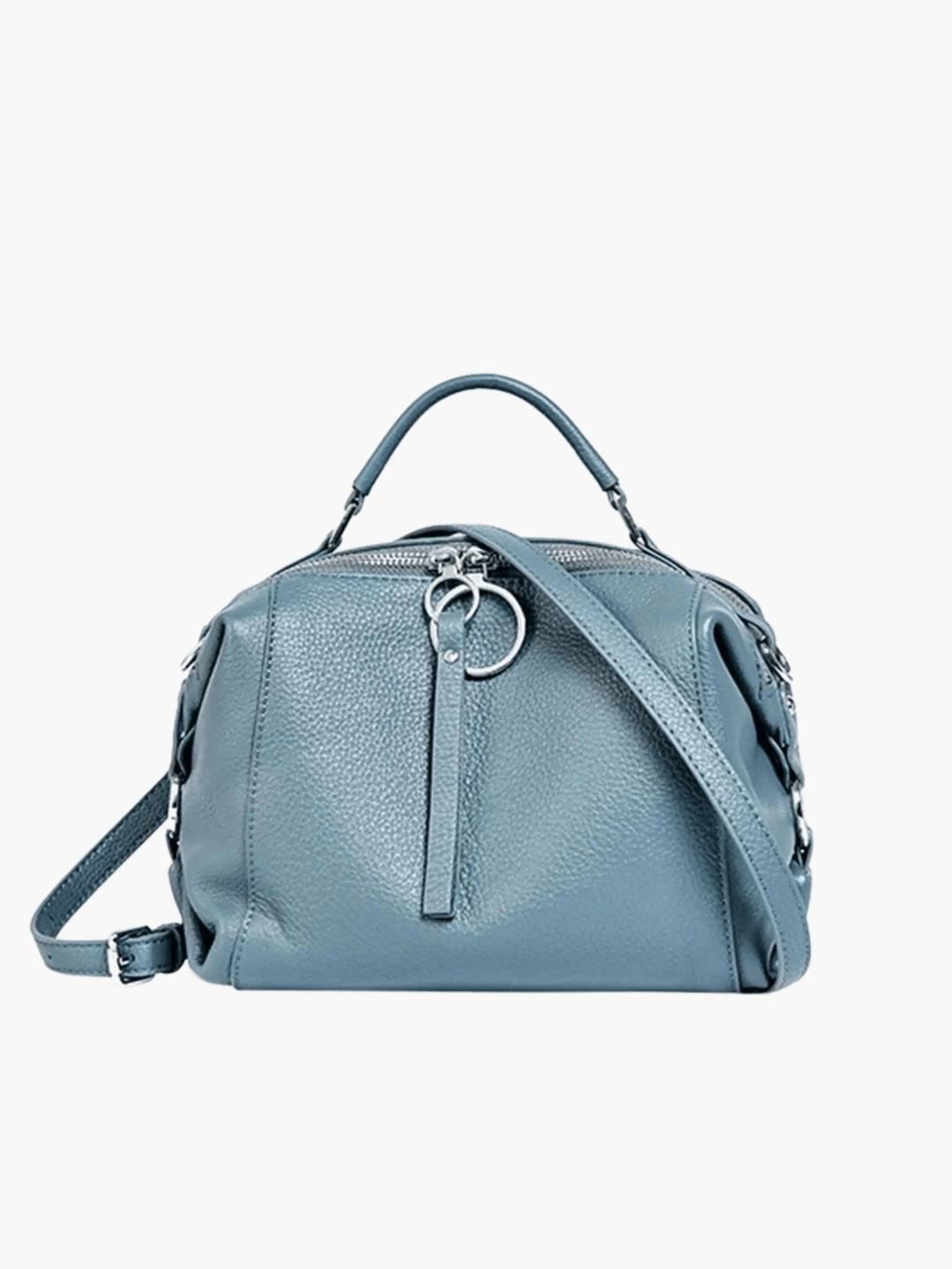 Iquique | Strukturierter Leder-Satchel Blau