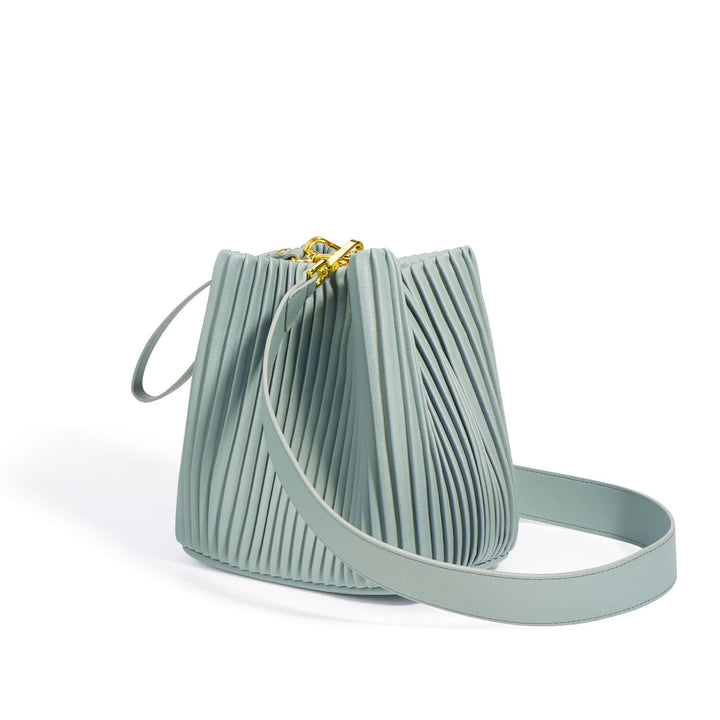 Oita | Leder Bucket Bag mit Rüschen