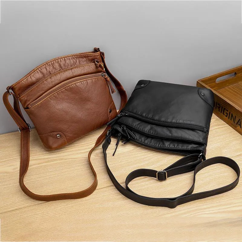 Lima | Klassische Leder‑Schultertasche