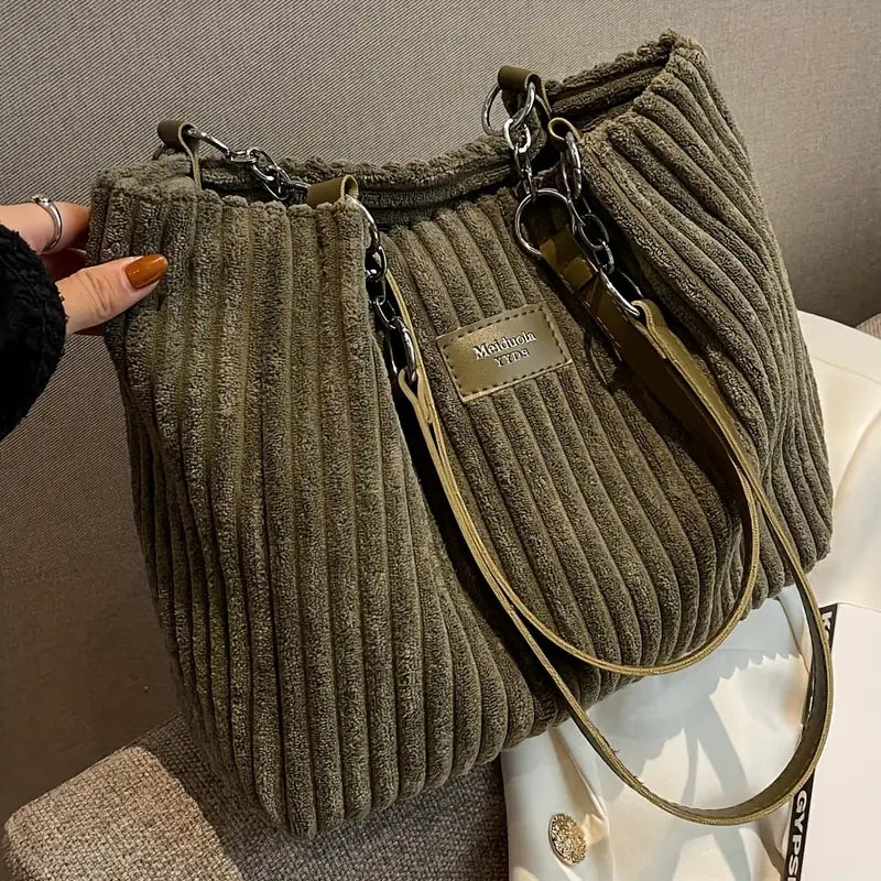 Monterrey | Gerippte Samt-Schultertasche