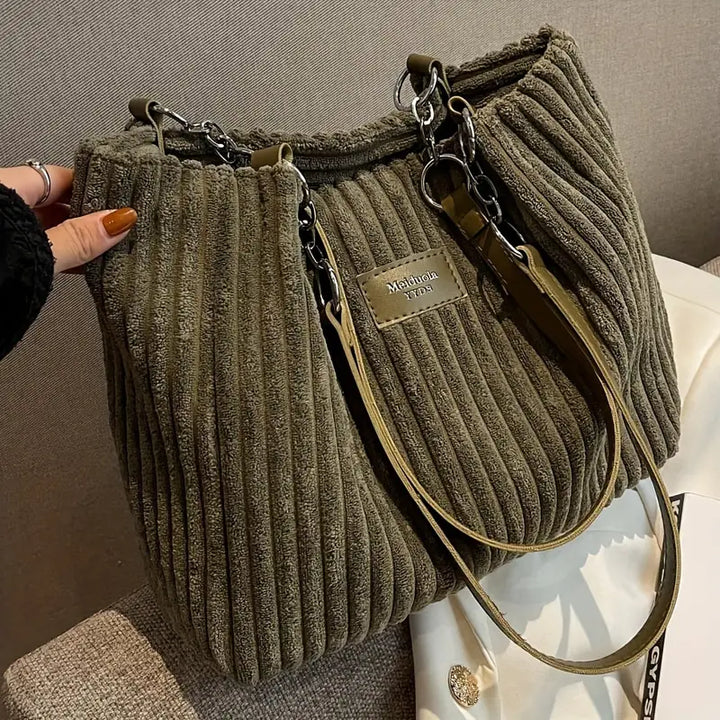 Monterrey | Gerippte Samt-Schultertasche