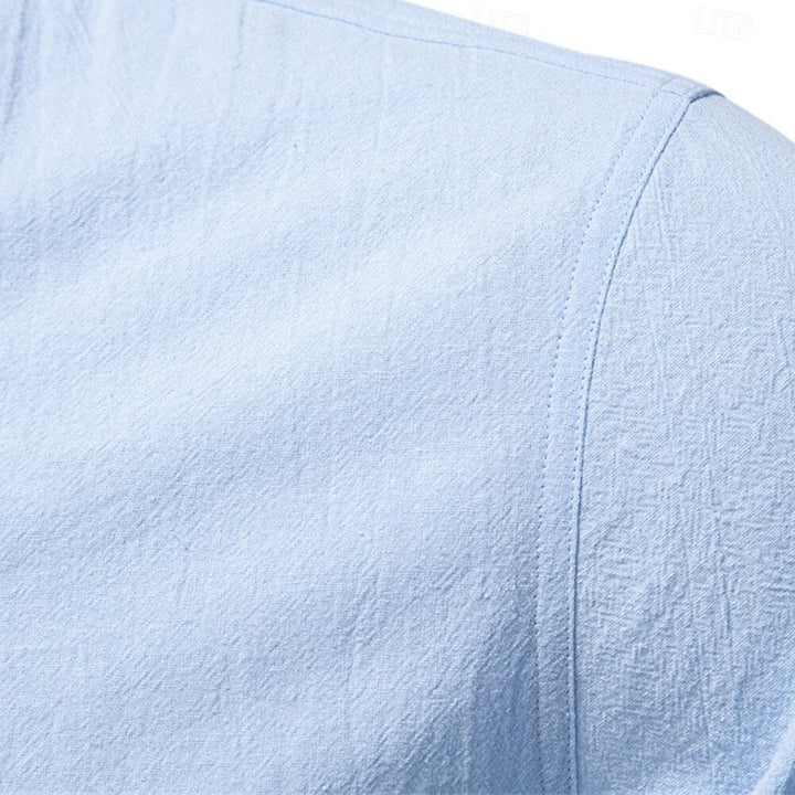 Nolen | Baumwollhemd mit Stehkragen