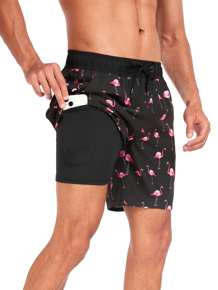 Bernhard | Schnelltrocknende Badeshorts Flamingo