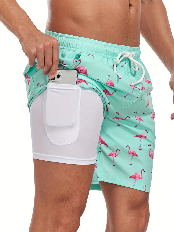 Bernhard | Schnelltrocknende Badeshorts Flamingo