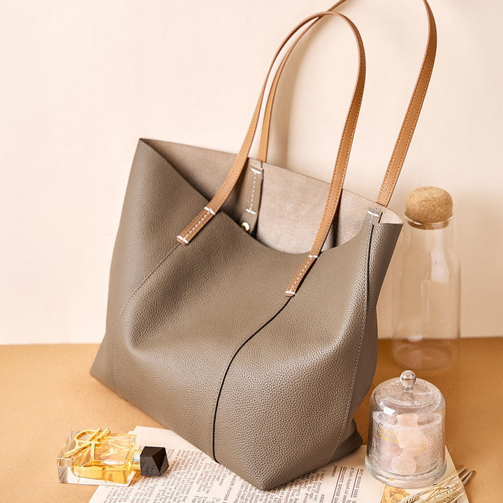 Potosí | Elegante Taupe Ledertragetasche