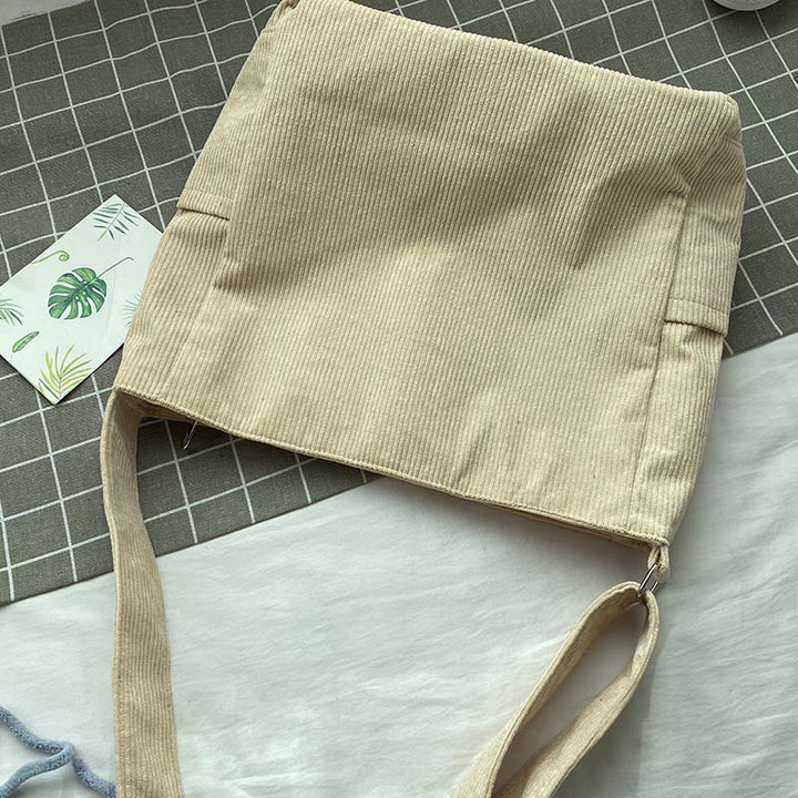 Wiesbaden | Klassische Canvas Cord Schultertasche