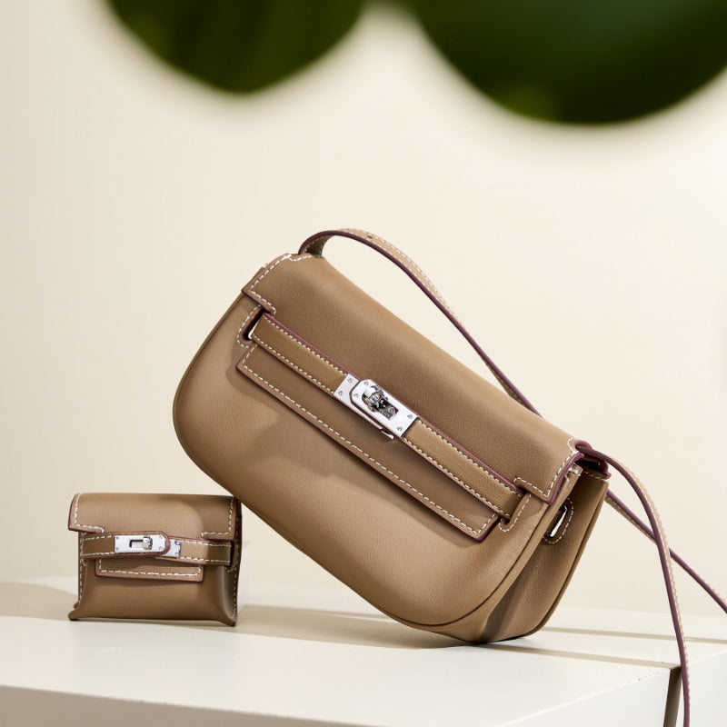 Geelong | Weiche Leder‑Shoulder‑Bag mit Mini‑Pouch