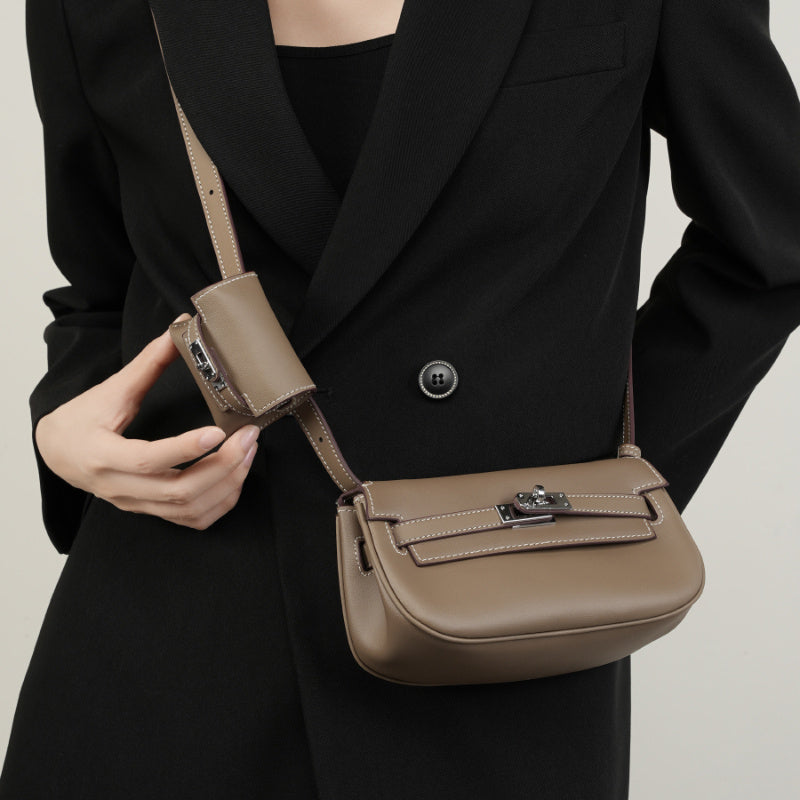 Geelong | Weiche Leder‑Shoulder‑Bag mit Mini‑Pouch