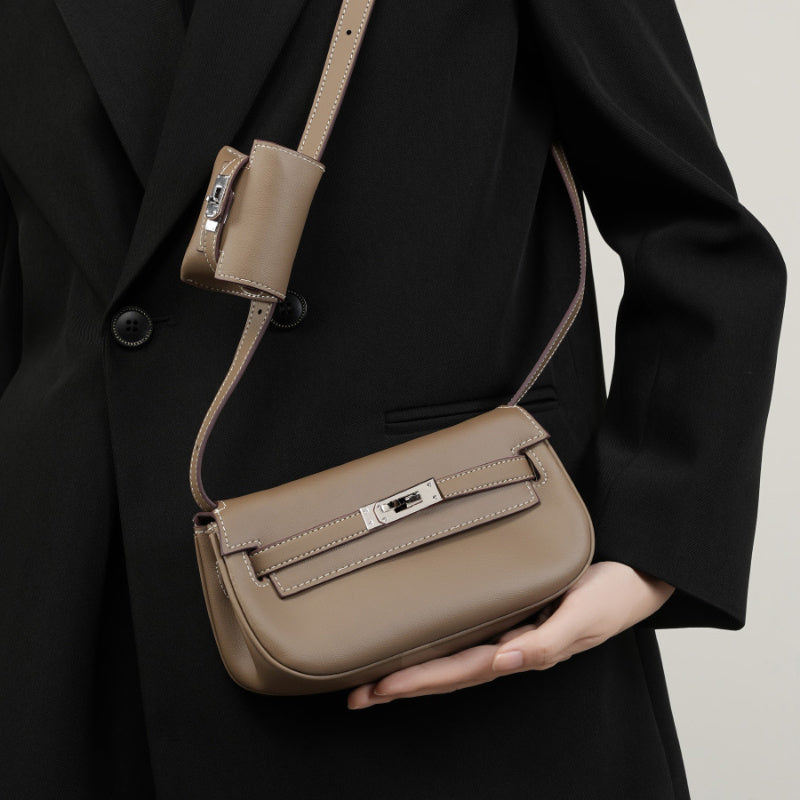 Geelong | Weiche Leder‑Shoulder‑Bag mit Mini‑Pouch