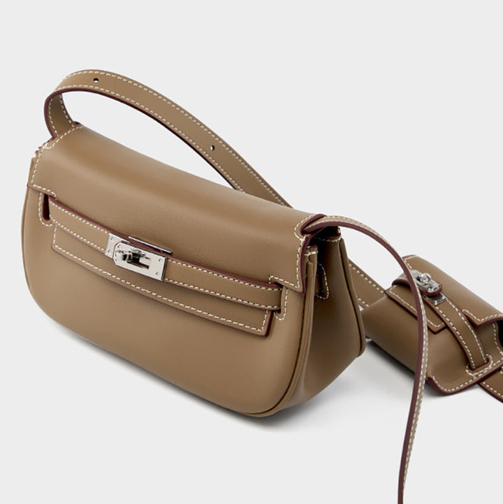 Geelong | Weiche Leder‑Shoulder‑Bag mit Mini‑Pouch