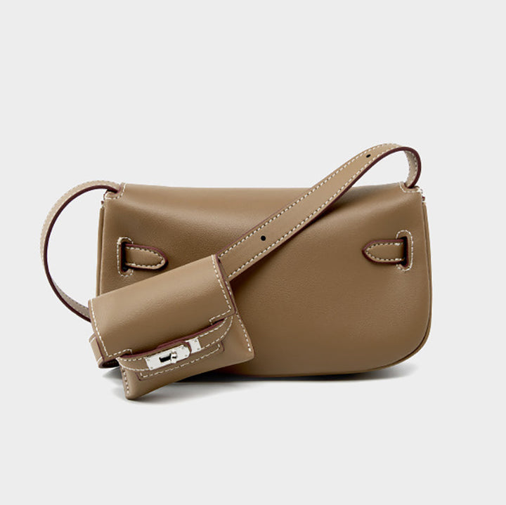 Geelong | Weiche Leder‑Shoulder‑Bag mit Mini‑Pouch