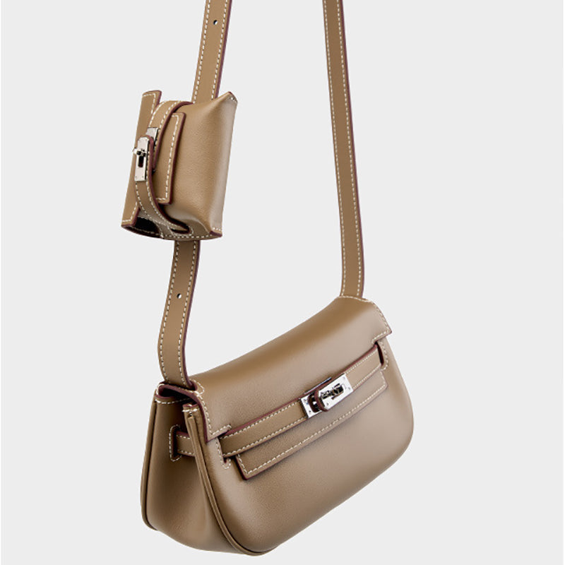 Geelong | Weiche Leder‑Shoulder‑Bag mit Mini‑Pouch