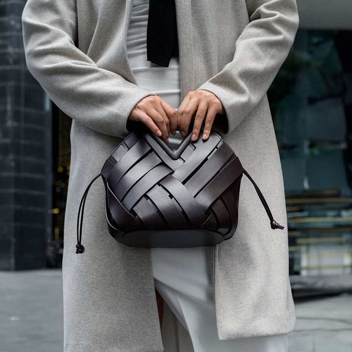 Musoma | Geflochtene Leder-Handtasche elegant vielseitig