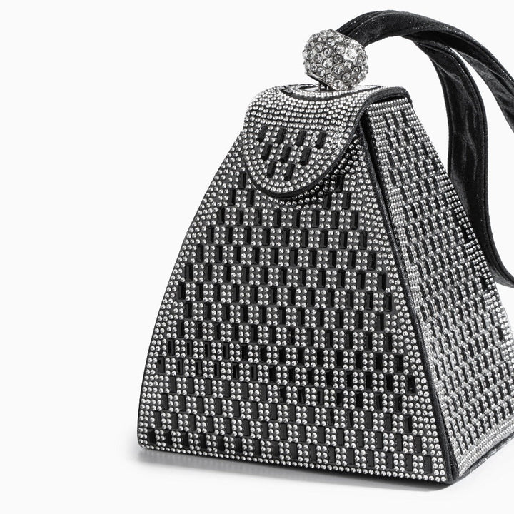 Hebron | goldene Kristall Pyramid Clutch