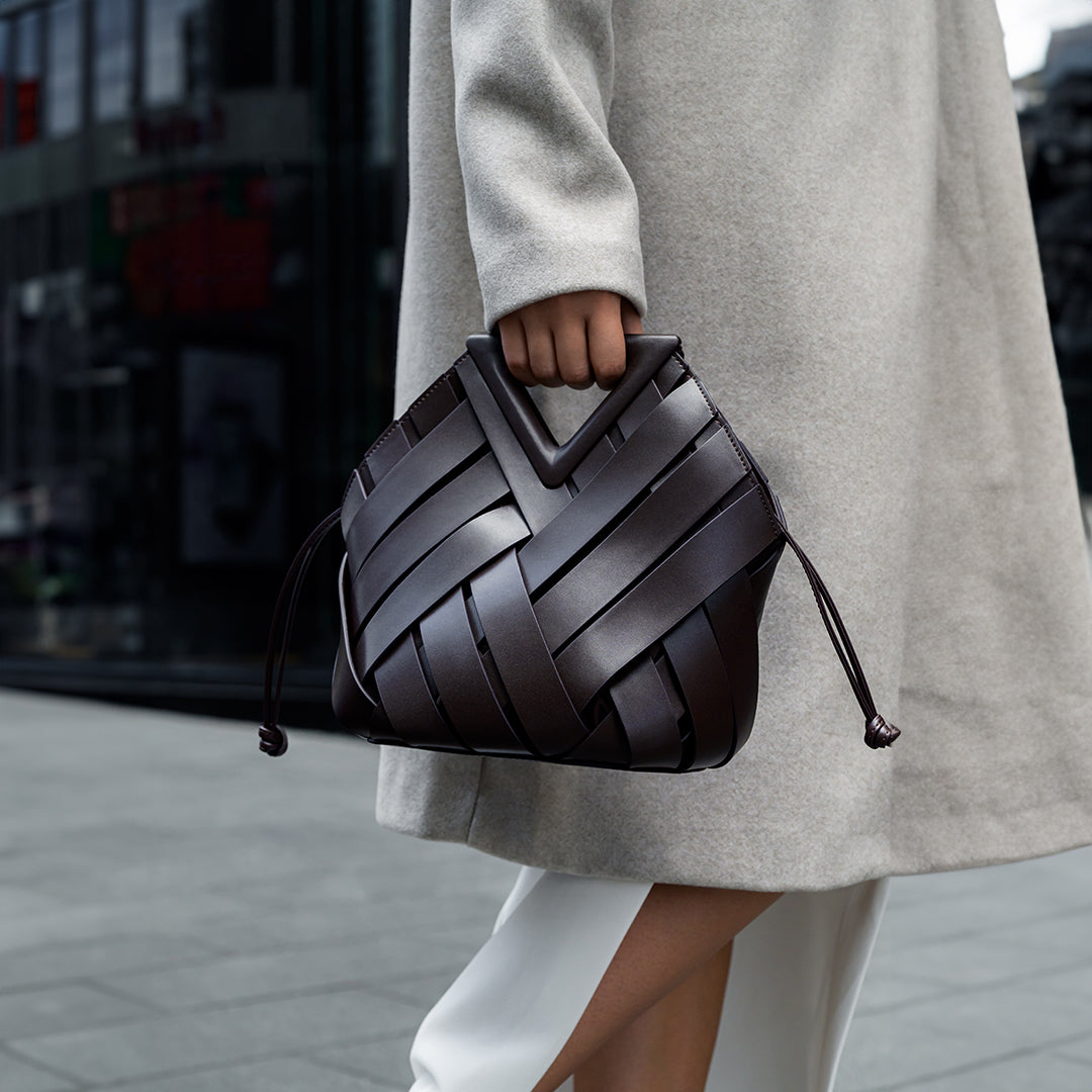 Musoma | Geflochtene Leder-Handtasche elegant vielseitig