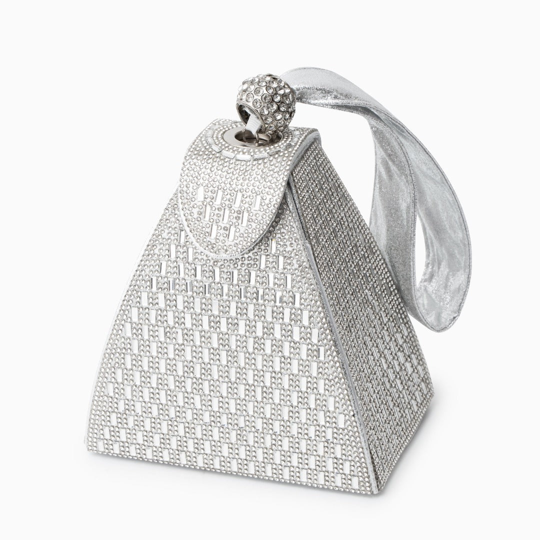 Hebron | goldene Kristall Pyramid Clutch