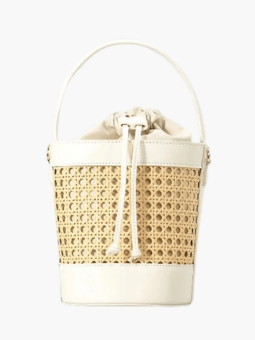Agadir | Rattan‑Bucket‑Bag aus Leder