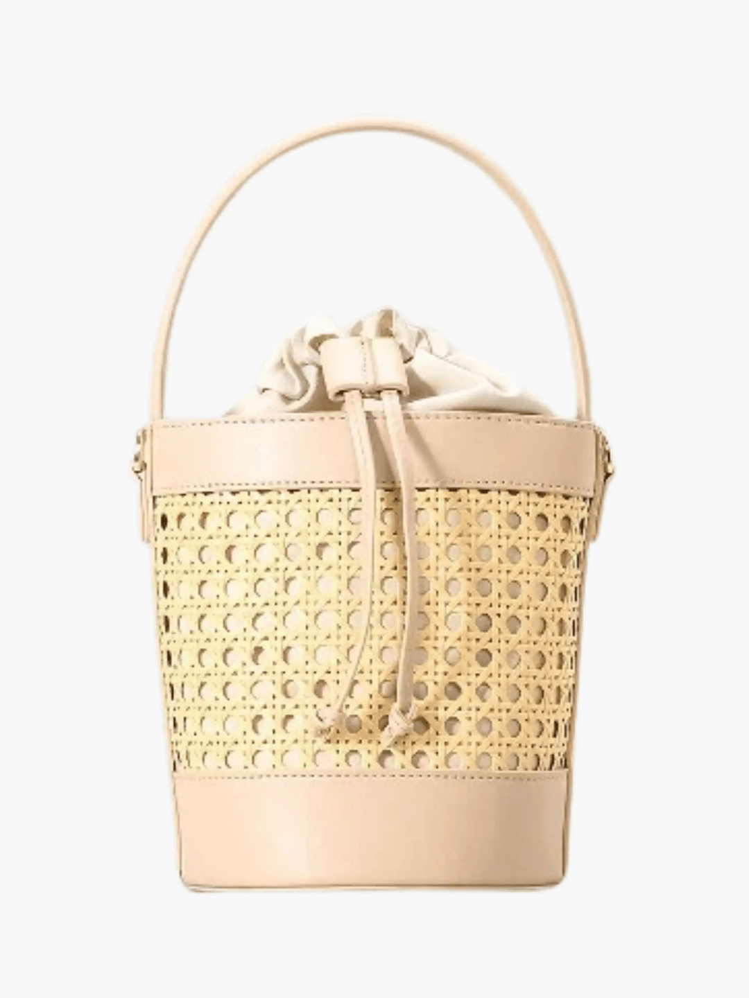 Agadir | Rattan‑Bucket‑Bag aus Leder