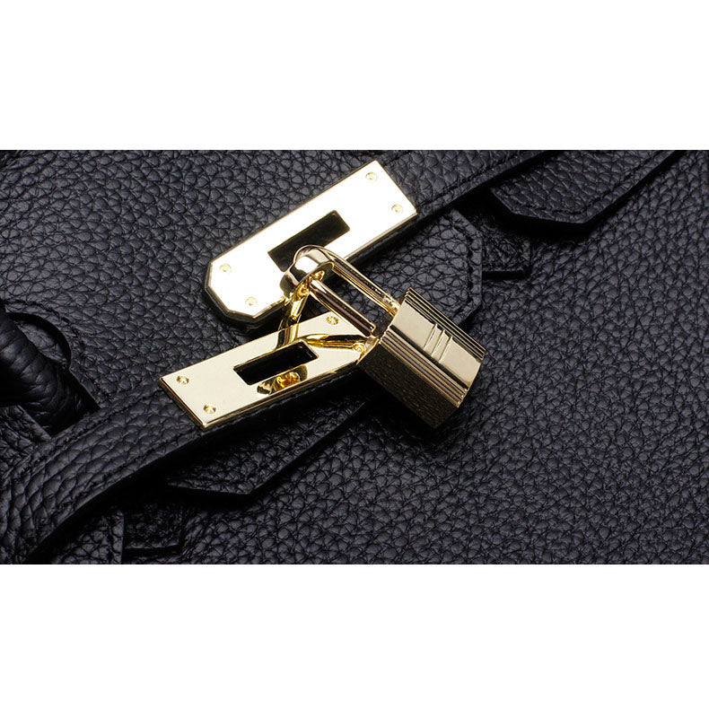 Bologna | Schwarzer strukturierter Satchel mit Scarf