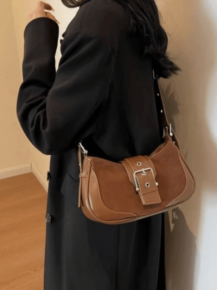 Daegu | Vintage Velours‑Schultertasche