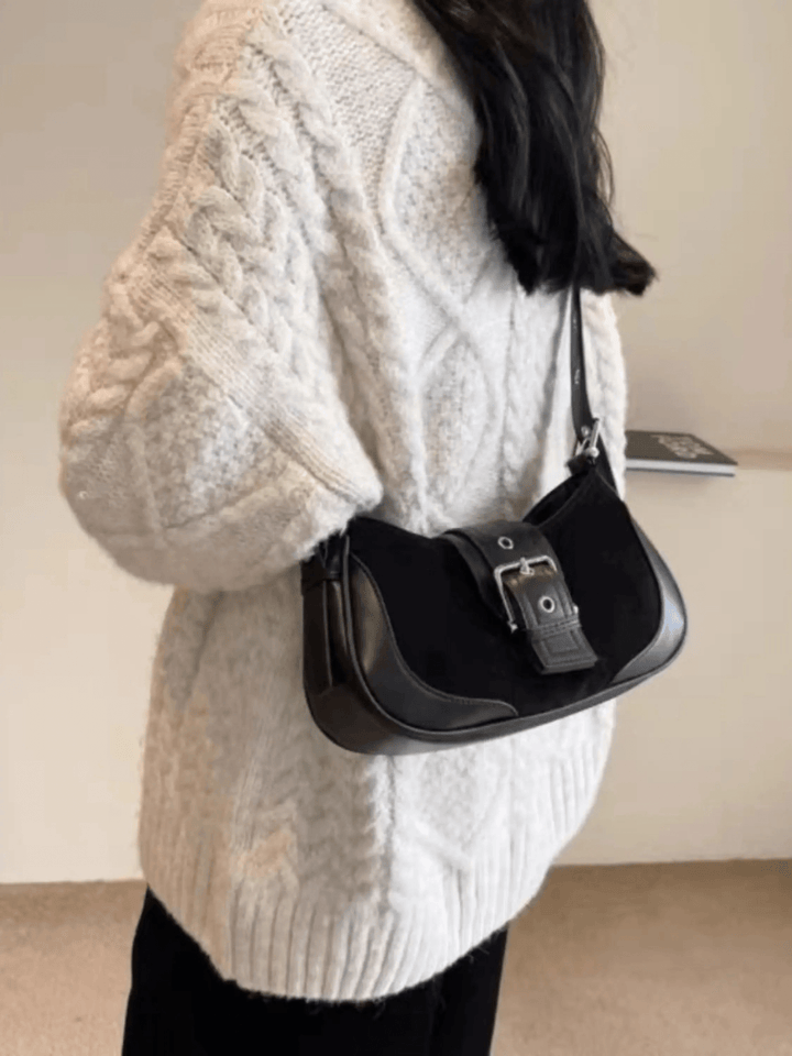Daegu | Vintage Velours‑Schultertasche